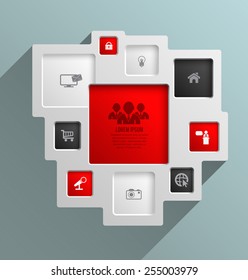 Vector square for business concepts with icons, can use for info-graphic, modern banner template, education template, business brochure, system diagram, and printing  ad.