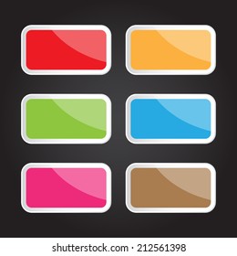 The vector square button for creative work