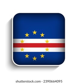 Vector Square Cape Verde Flag Icon