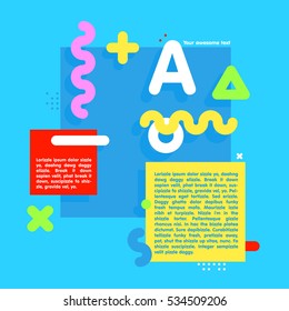 Vector square cartoon style banner infographic with simple colorful icons. Template for website presentation.