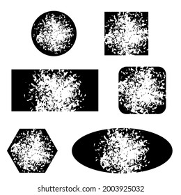 Vector Square and Circle Destruction Shapes Isolated on White Background. Set of Banners.