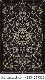 Vector square classic black and gold european ornament. pattern rectangle tiles of ancient Greece and the Roman Empire.