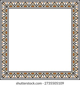 Vector square colored border, frame, Pompeii. Rectangle Neopolitan ornament. Art of Ancient Rome. Template for stained glass
