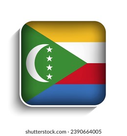Vector Square Comoros Flag Icon