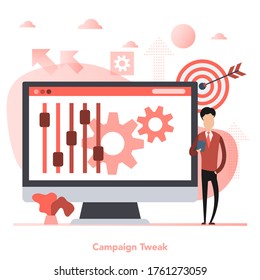 Vector square concept of Campaign Tweak in flat style