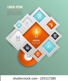 Vector square  concepts with icons, can use for info-graphic, modern banner template, education template, business brochure, system diagram, and printing  ad.