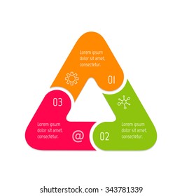 Vector square connected infographic diagram. Circular chart with 4 options. Paper progress steps for tutorial with four parts. Business concept sequence banner. EPS10 workflow layout.