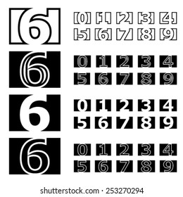 fonte de números de contorno quadrado vetorial