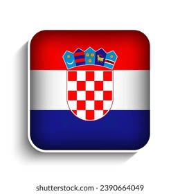 Vector Square Croatia Flag Icon