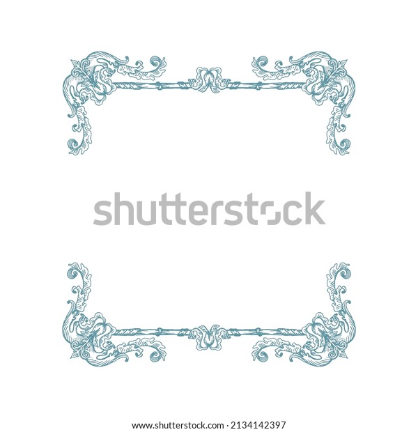 Vector square decorative frame in Baroque
Victorian vintage retro style, empty engraved label scroll monogram
frame with flowers and
swirls