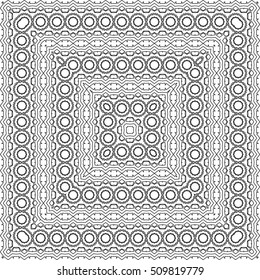 Vector square design template. Modern decorative pattern in black and grey colors.  Creative intricate  background.