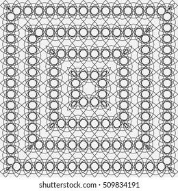 Vector square design template. Modern decorative pattern in black and grey colors.  Creative intricate  background.