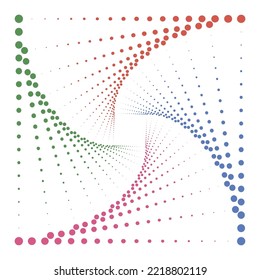 Vector Square Dotted Colorful Icon Isolated on White Background.