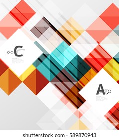 Vector square elements on gray abstract background with infographics. Vector template background for print workflow layout, diagram, number options or web design banner