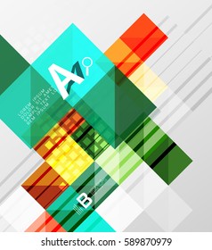 Vector square elements on gray abstract background with infographics. Vector template background for print workflow layout, diagram, number options or web design banner