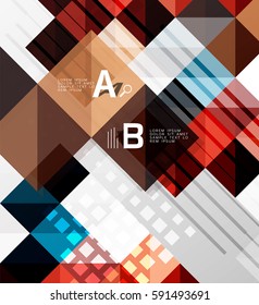 Vector square elements on gray abstract background with infographics. Vector template background for print workflow layout, diagram, number options or web design banner