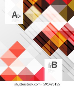 Vector square elements on gray abstract background with infographics. Vector template background for print workflow layout, diagram, number options or web design banner