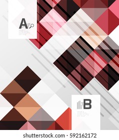 Vector square elements on gray abstract background with infographics. Vector template background for print workflow layout, diagram, number options or web design banner