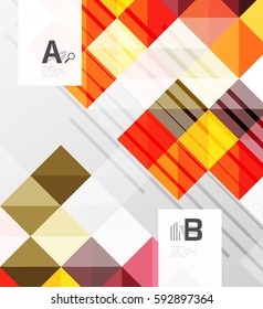 Vector square elements on gray abstract background with infographics. Vector template background for print workflow layout, diagram, number options or web design banner