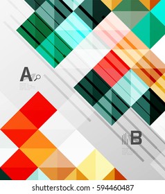 Vector square elements on gray abstract background with infographics. Vector template background for print workflow layout, diagram, number options or web design banner
