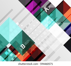 Vector square elements on gray abstract background with infographics. Vector template background for print workflow layout, diagram, number options or web design banner