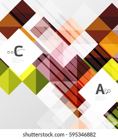 Vector square elements on gray abstract background with infographics. Vector template background for print workflow layout, diagram, number options or web design banner