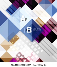 Vector square elements on gray abstract background with infographics. Vector template background for print workflow layout, diagram, number options or web design banner