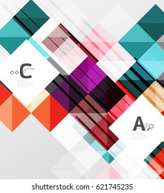 Vector square elements on gray abstract background with infographics. Vector template background for print workflow layout, diagram, number options or web design banner