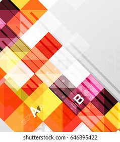 Vector square elements on gray abstract background with infographics. Vector template background for print workflow layout, diagram, number options or web design banner