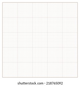 Vector square engineering graph paper with 5 metric divisions