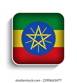 Vector Square Ethiopia Flag Icon