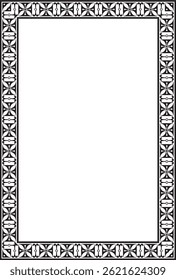 Vector square european black monochrome ornament. Rectangular pattern, circle, ring of the Middle Ages. Revival border. Decorations of palaces and churches.
