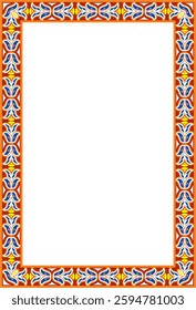 Vector square european colored ornament. Rectangular pattern, circle, ring of the Middle Ages. Revival border. Decorations of palaces and churches.
