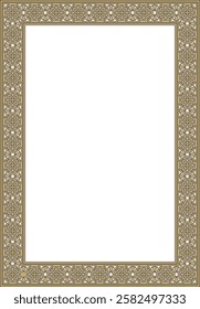 Vector square European gold and black ornament. Rectangular pattern, circle, ring of the Middle Ages. Revival border. Decorations of palaces and churches.
