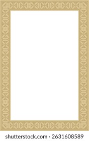 Vector square european gold ornament. Rectangular pattern, circle, ring of the Middle Ages. Revival border. Decorations of palaces and churches.

