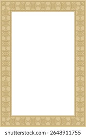 Vector square european gold ornament. Rectangular pattern, circle, ring of the Middle Ages. Revival border. Decorations of palaces and churches.
