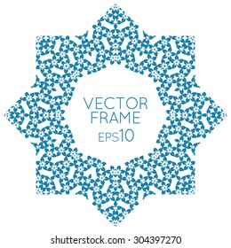 Vector square flower frame for text, images, monograms, photo frames.