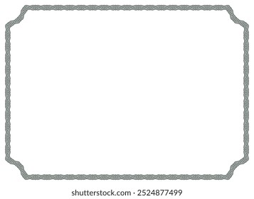 Quadrado de vetor com padrão decorativo e intrincado de linhas e formas giratórias. Isolado sobre fundo branco