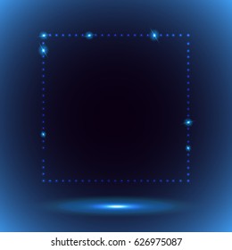 Vector square frame design with lights.