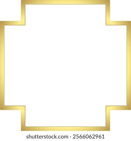 vector square frame gold chinese style. asian japanese new year festival background banner