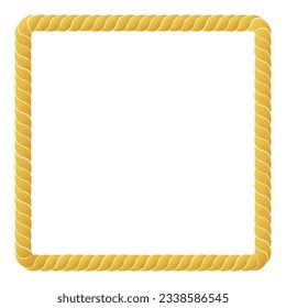 vector square frame from golden rope for element design 
