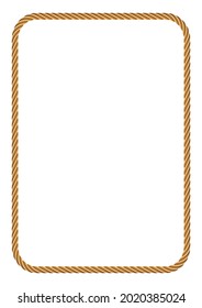 Vector square frame made of fabric rope.