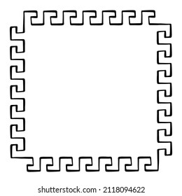 vector square frame with meander pattern. Greek key decorative border, constructed from continuous lines, shaped into a repeated motif.