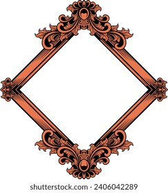 Vector square frame with ornament illustration