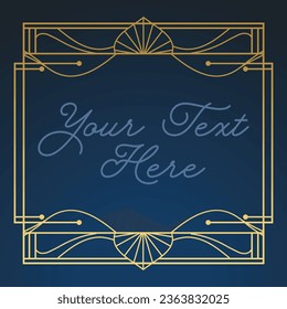 Vector square frame in vintage art deco style