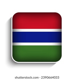 Vector Square the Gambia Flag Icon