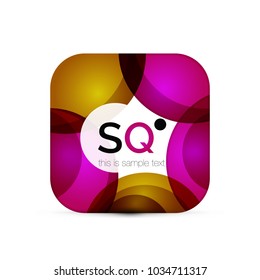 Vector square geometric abstract business emblem. Icon created with color circles