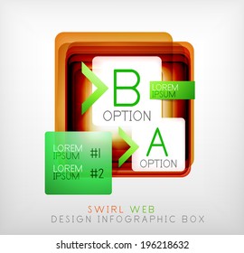 Vector square geometric shaped web design boxes | modern infographic template