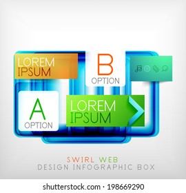 Vector square geometric shaped web design boxes | modern infographic template