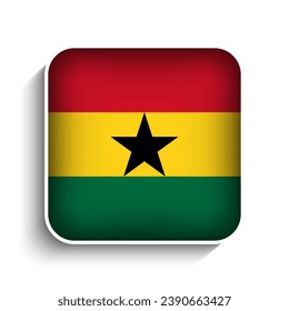 Icono de la bandera de Ghana en la plaza del vector